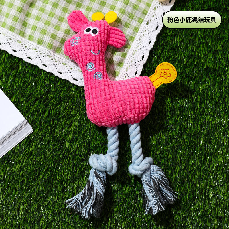 New Animal Squeaky Plush Dog Toys - Crinkle & Chew Resistant for Puppy Teething