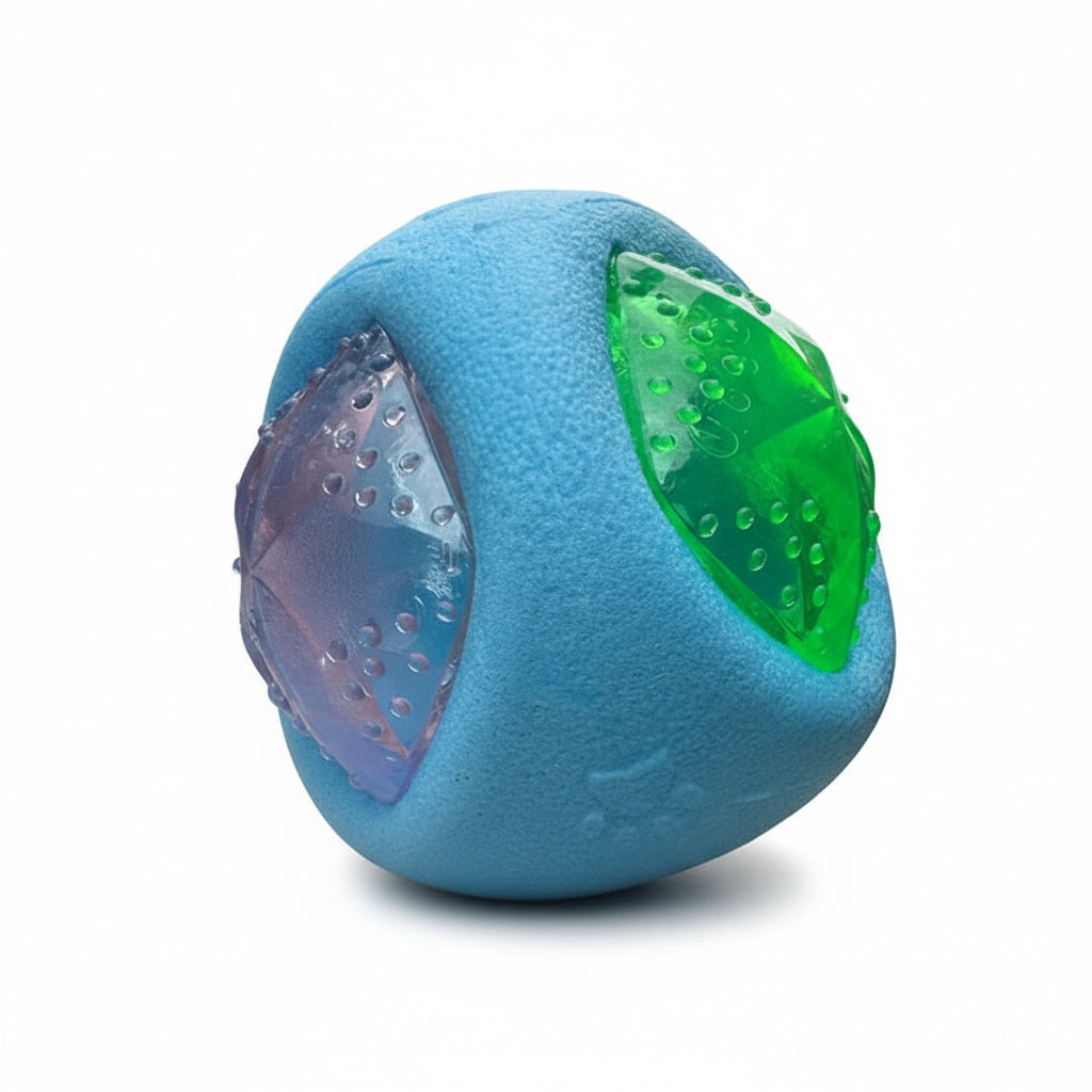 Indestructible Glow-in-the-Dark Dog Ball - Squeaky, High Bounce TPR Chew Toy