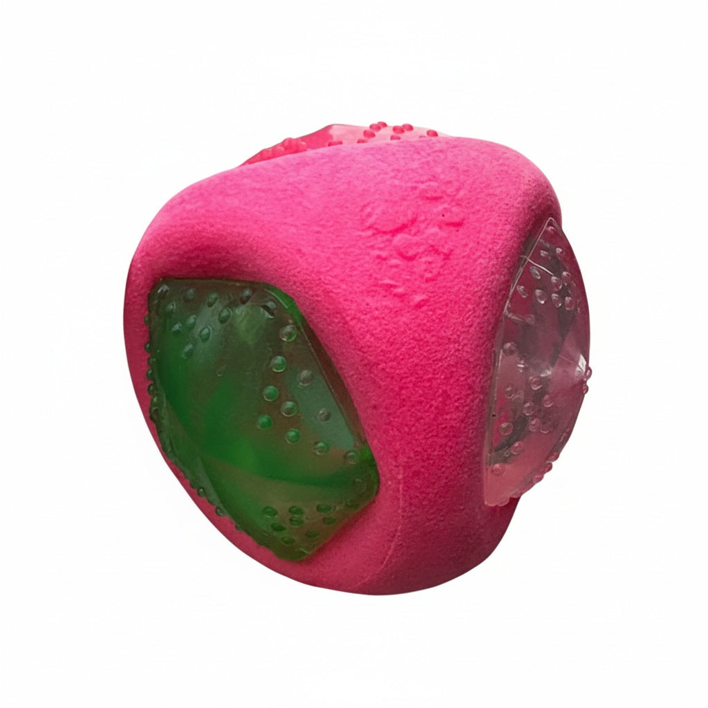 Indestructible Glow-in-the-Dark Dog Ball - Squeaky, High Bounce TPR Chew Toy