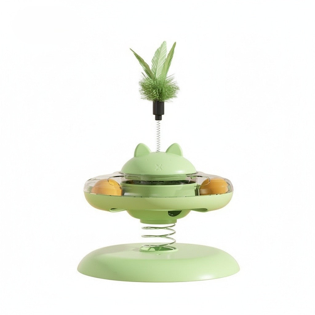 3-Tier Cat Track Toy - Interactive Ball Spinner with Multi-Level Orbit