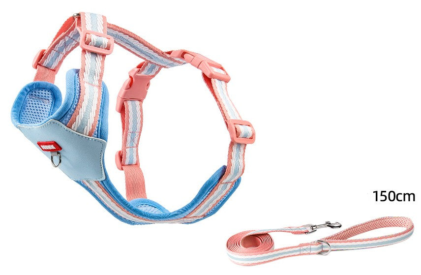 Dog Harness and Leash Set - Reflective, Colorful “Dopamine” Colors for Small Dogs