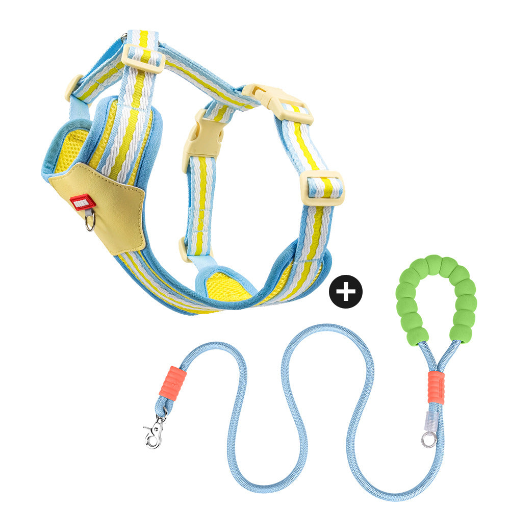 Dog Harness and Leash Set - Reflective, Colorful “Dopamine” Colors for Small Dogs