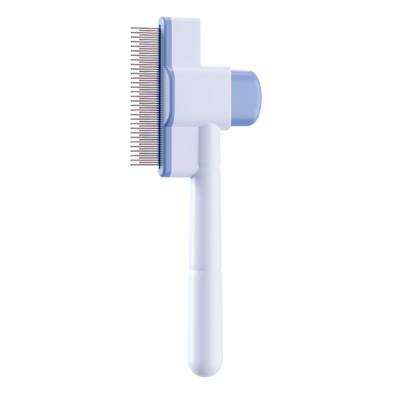 Professional Cat Deshedding Comb - Fine-Toothed Detangler with Self-Cleaning & Massage