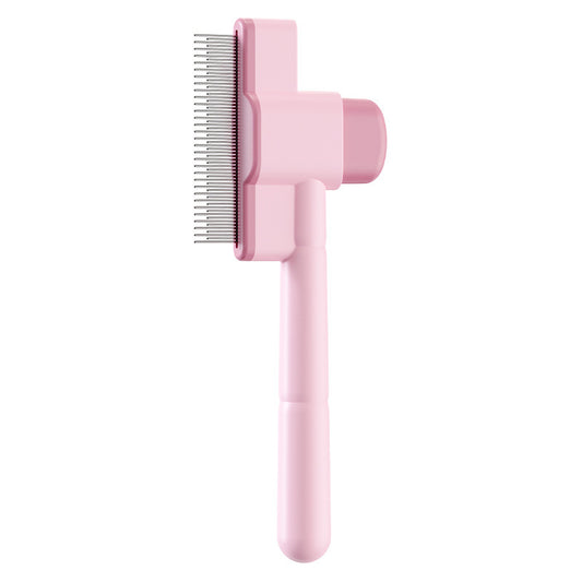Professional Cat Deshedding Comb - Fine-Toothed Detangler with Self-Cleaning & Massage