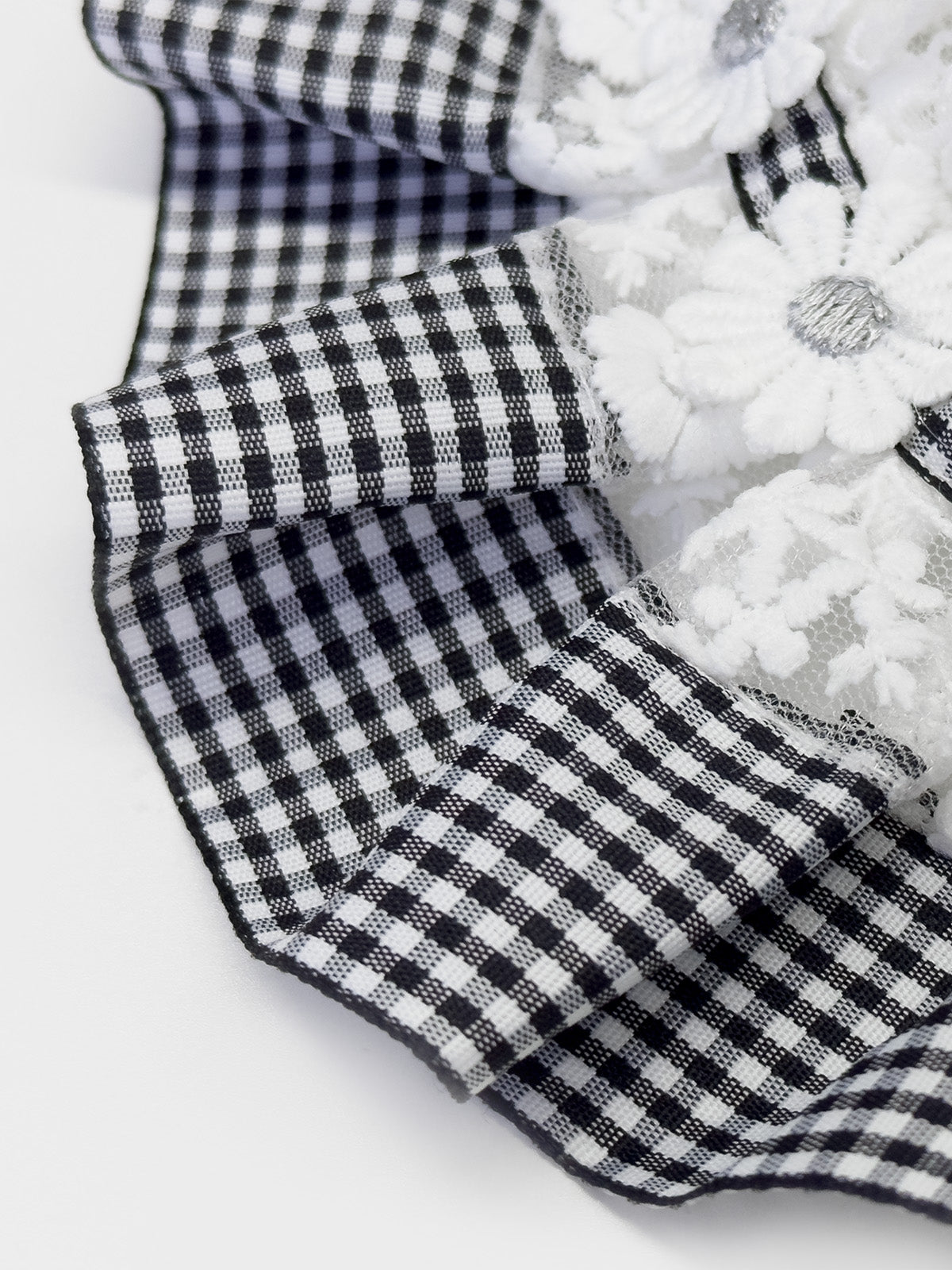 Cat Dog Collar Plaid Flowers Deco Lace-up Cute Kitten Adjustable