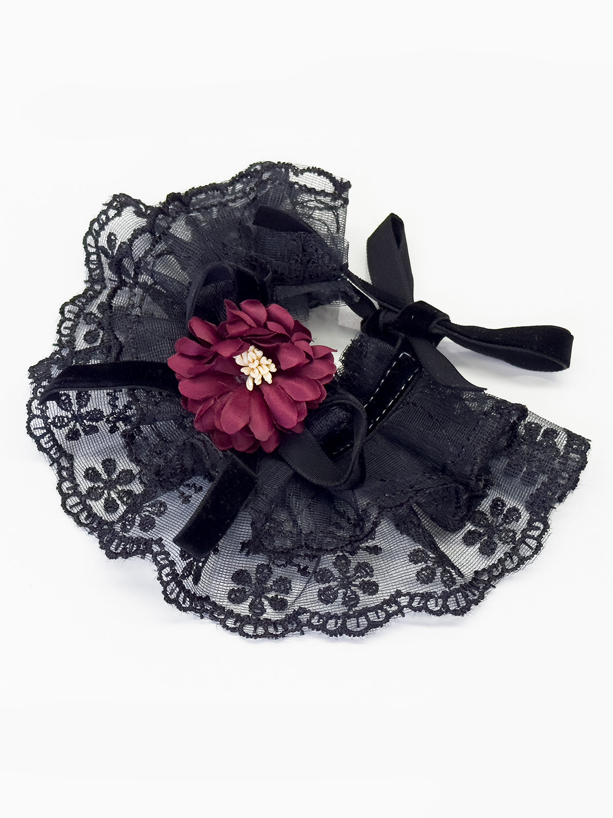 Cat Dog Collar Bowknot Lace-up Flower