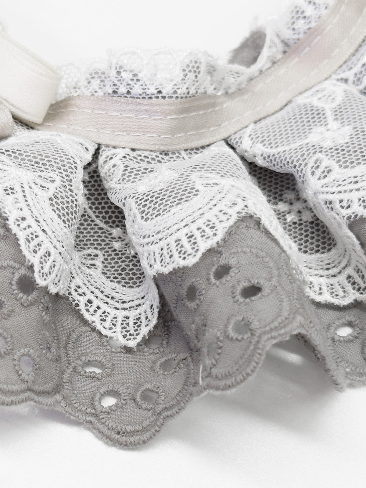 Cat Dog Collar Solid Color Bowknot Lace-up