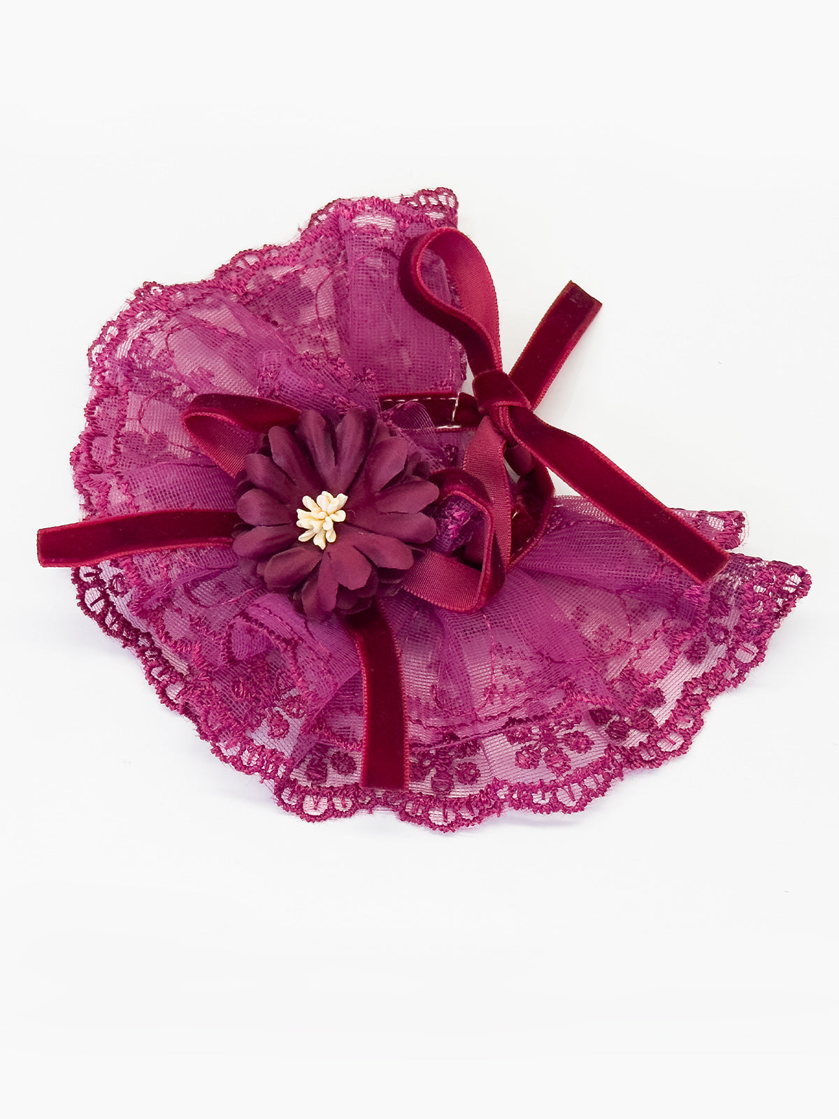 Cat Dog Collar Bowknot Lace-up Flower