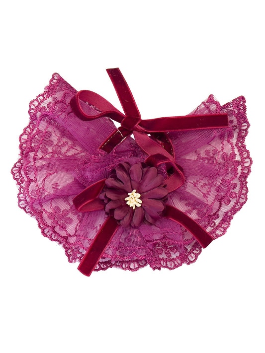 Cat Dog Collar Bowknot Lace-up Flower